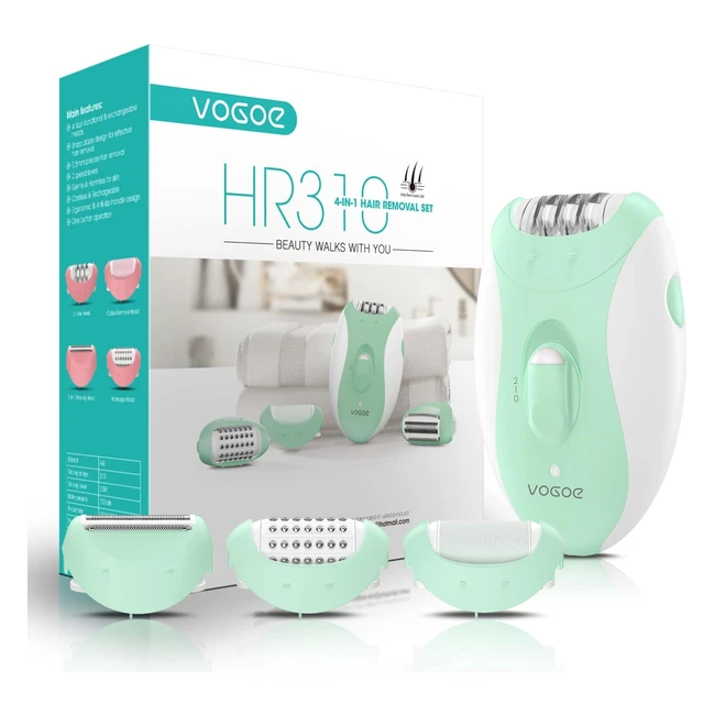 Vogoe Depiladora Eléctrica 4 en 1 Recargable e Inalámbrica - Verde HR310