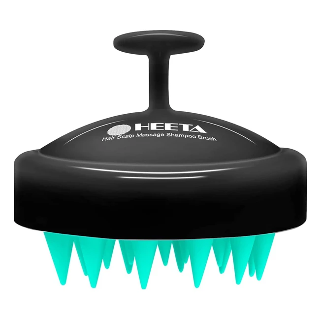 Brosse Massage Cuir Chevelu Heeta - Exfoliation et Croissance des Cheveux - Noir et Vert