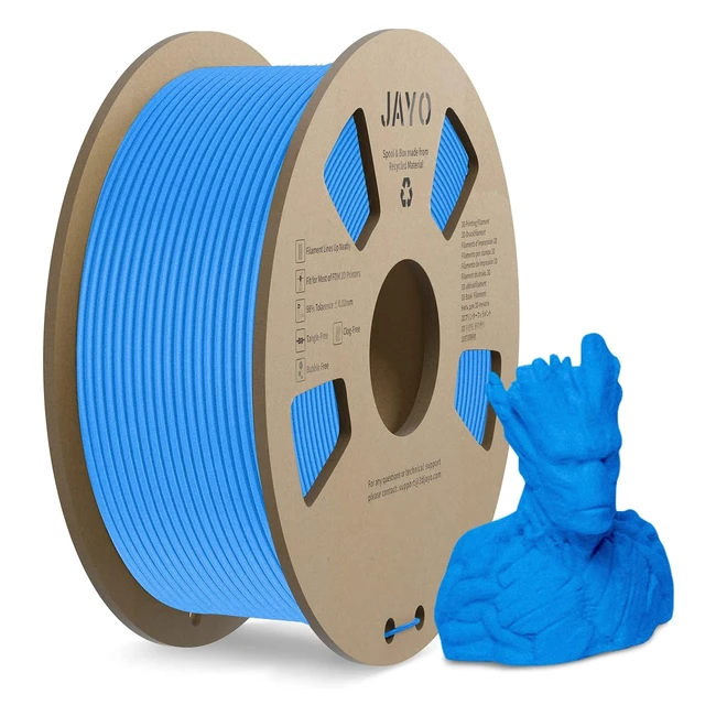 Jayo Filamento PLA Mate 175 mm - Bobina de PLA Azul Mate de 11 kg - Precisión Dimensional 0.02 mm