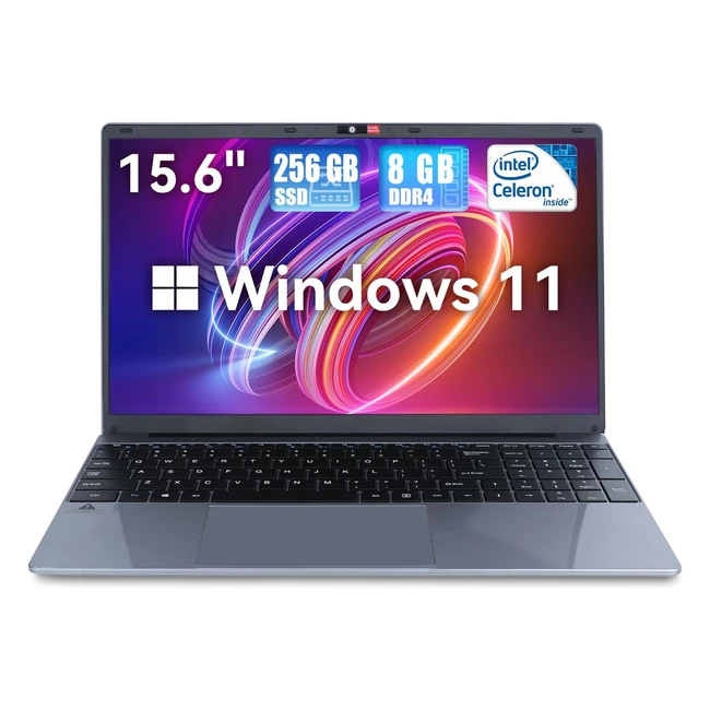 Geviar Laptop 15.6'' 8GB DDR4 256GB SSD Quadcore Intel Celeron N5095 Processors