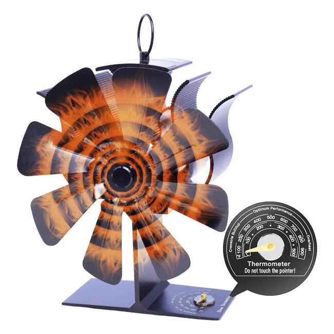 Ventilateur de poêle 8 pales pour poêle à bois - Répartition efficace de la chaleur - Ne convient pas pour poêle en pierre ollaire ou granulés