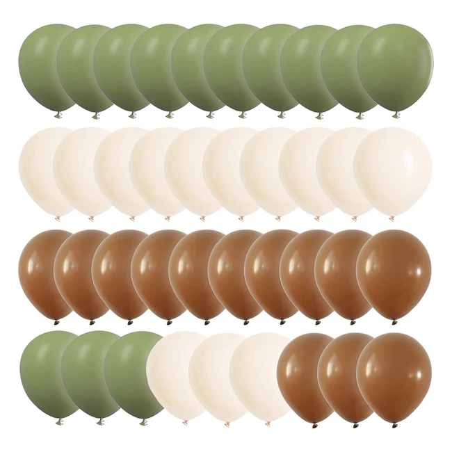Palloncini Elio Verde Beige Marrone Unoeysat 60 Pezzi 12 Pollici Retro Avocado Caffè Marrone Palloncini in Lattice