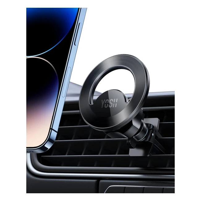 Support voiture magnétique léger Yosh Magsafe pour iPhone 14/13/12 - Pivotant 360°