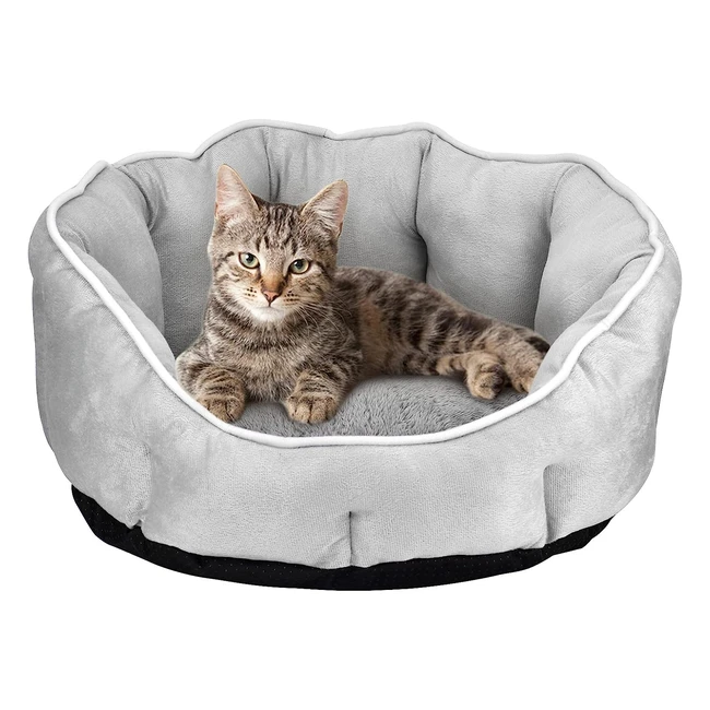 Cuccia per Cani e Gatti in Peluche Morbida 46x46x23 cm - Grigio