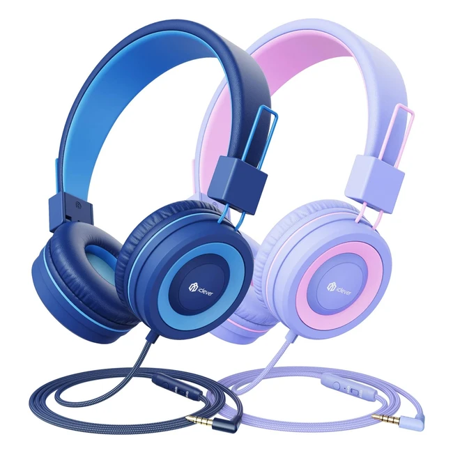 Kinderkopfhörer - Verstellbarer Bügel, Stereo Sound, faltbar - Blau