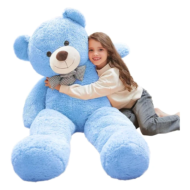 Orso Peluche Gigante Morismos 120cm Blu XXL - Regalo Natale Bambini Neonato Donna