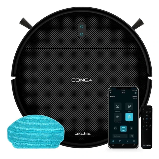 Cecotec Conga 999 Origin Genesis Staubsauger Roboter, 1000 Pa, 2 Seitenbürsten, 120 Minuten Autonomie