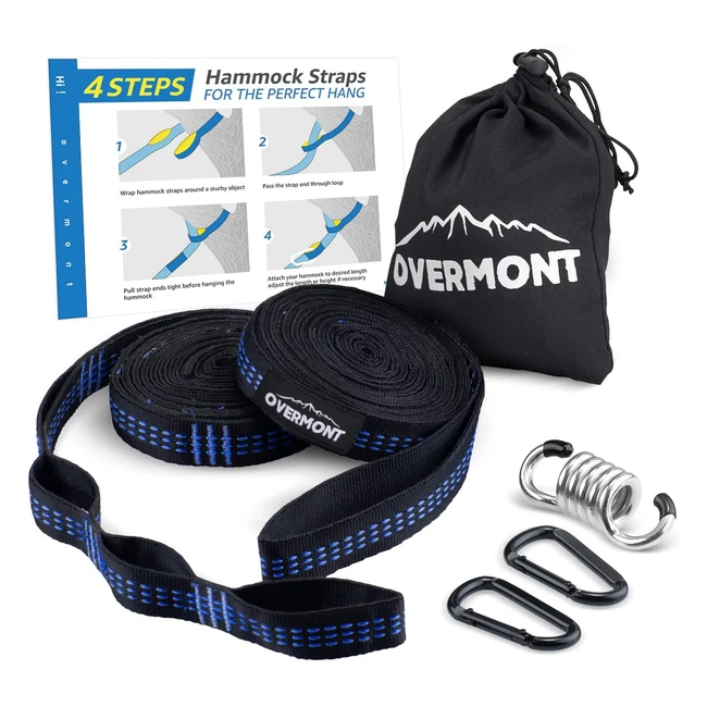 Correas para hamaca Overmont - Accesorios de suspensión resistentes - Soporta hasta 300 kg