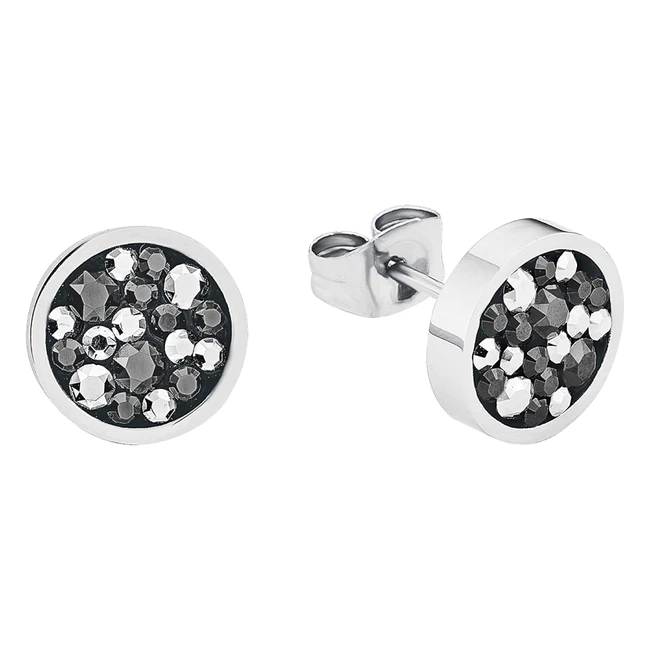Aretes soliver de acero inoxidable para mujeres con cristal - Joyería elegante 9239467
