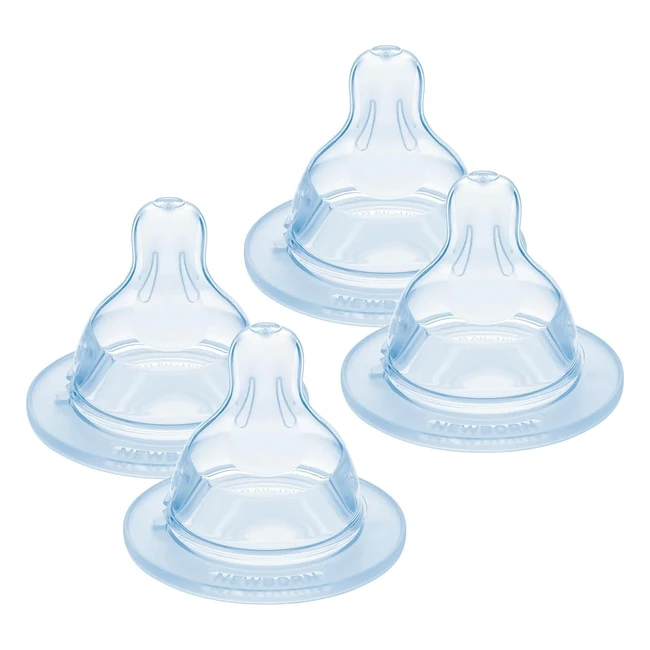 MAM ExtraSlow Flow Teats Size 0 - Skinsoft Silicone Teats for Newborns - Pack of 4