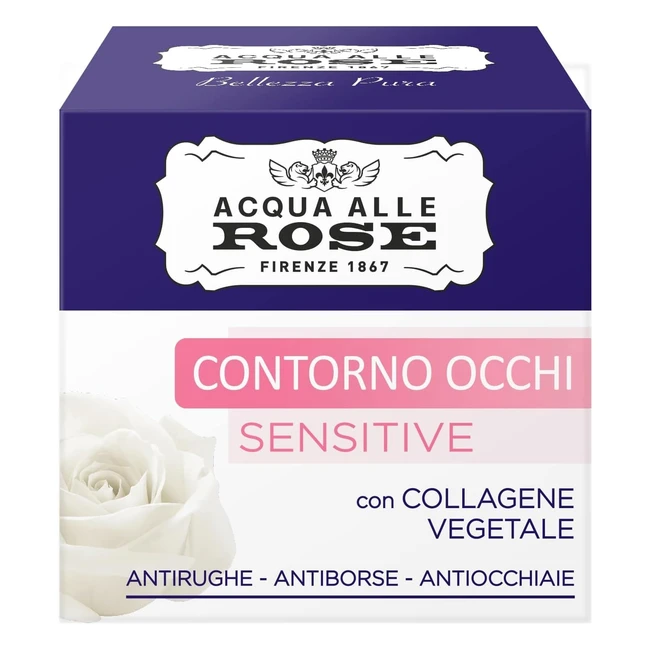 Crema Occhi Antirughe Sensibile con Collagene Vegetale e Estratto di Rosa - Acqua alle Rose 15ml