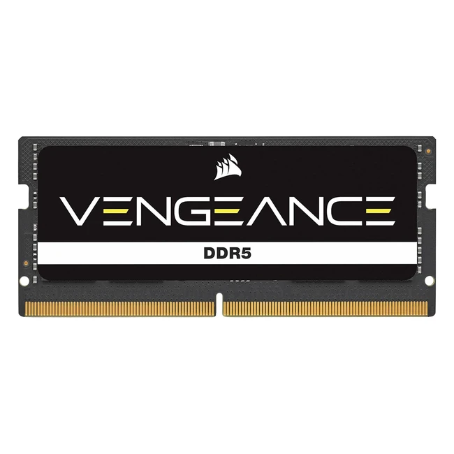 Corsair Vengeance DDR5 SODIMM 32GB 1x32GB DDR5 4800MHz C40 - Compatible con Intel y AMD - Instalación sencilla - Negro