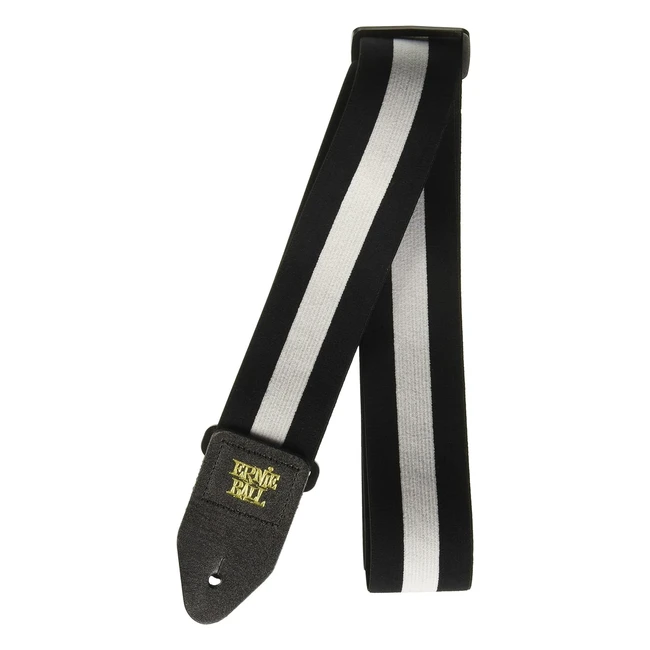 Ernie Ball Gitarrengurt Stretch Comfort Weiß Racer White - Extra lang, stark und strapazierfähig