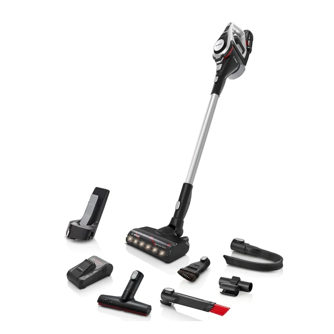 Bosch Unlimited Gen2 Serie 8 BSS82SIL1 Akku-Staubsauger beutellos bis zu 45 Minuten Laufzeit austauschbarer Akku Schnellladegerät LED-Beleuchtung XXL-Polsterdüse Fugendüse