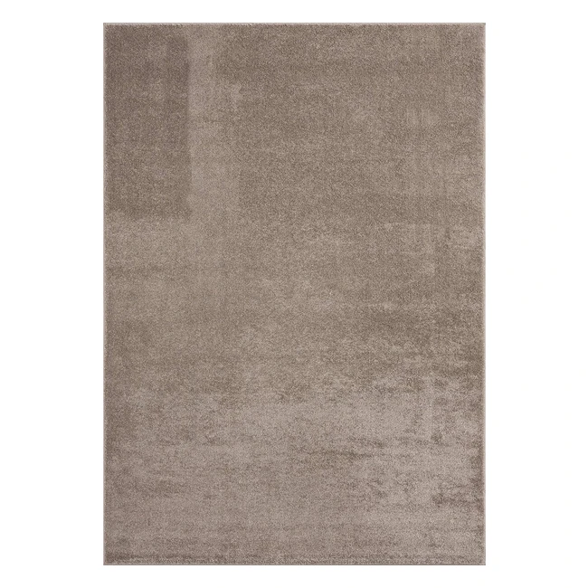 Alfombra moderna de pelo corto suave 17mm beige 60x110cm - Mias Teppiche