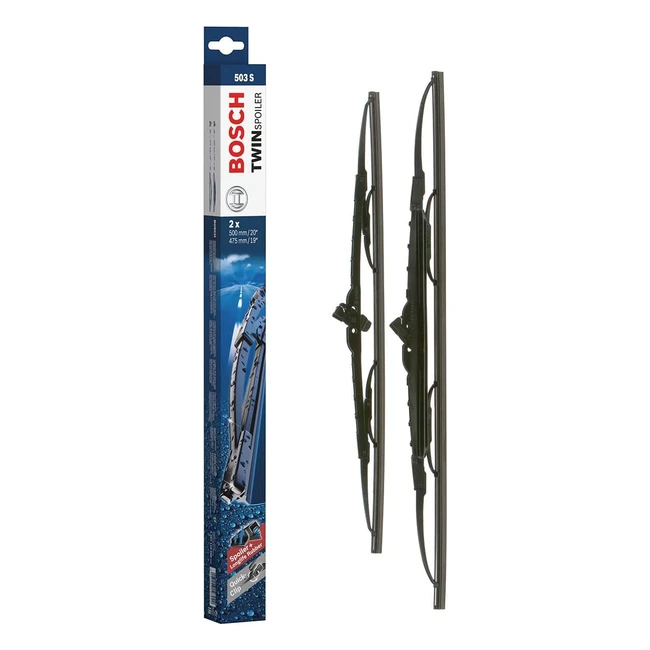 Balais d'essuie-glace plats Bosch Twin Spoiler 503S - 1 paire avant