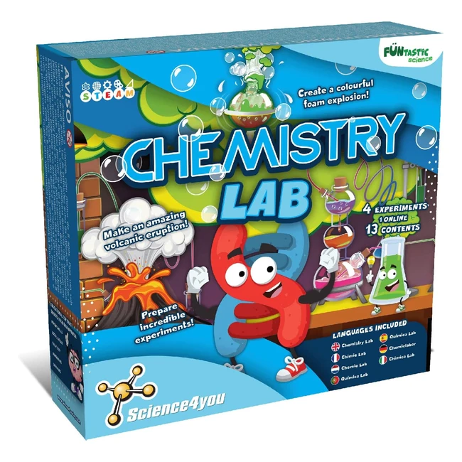 Science4you Mi Primer Laboratorio de Química - Juego de Experimentos para Niños 7-10 Años