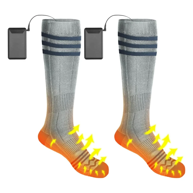 Chaussettes Chauffantes Hommes Dames - Batteries Rechargeables - Chaleur 360°