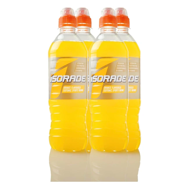 Isorade Orange Sports Drink - Electrolytes for Muscle Recovery - Vitamins B6 & B12 - 12x500ml Bottles