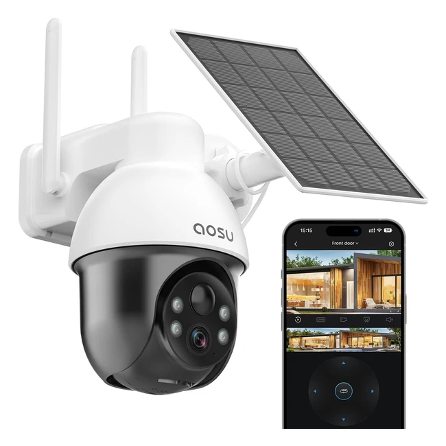 Caméra Surveillance WiFi Extérieure Solaire 3K Vision Nocturne Couleur 360°