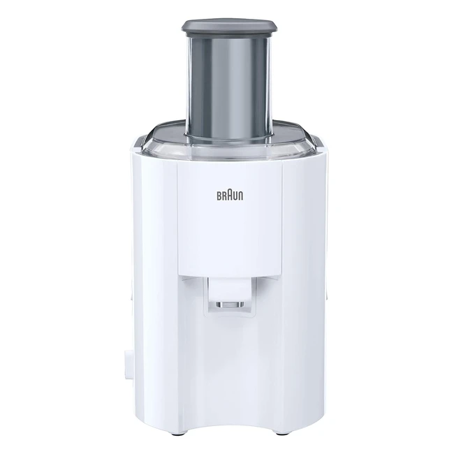 Braun J300WH Spin Juicer Extractor | 800W | 2 Speeds | Anti-Splash Spout | Dishwasher Safe | White
