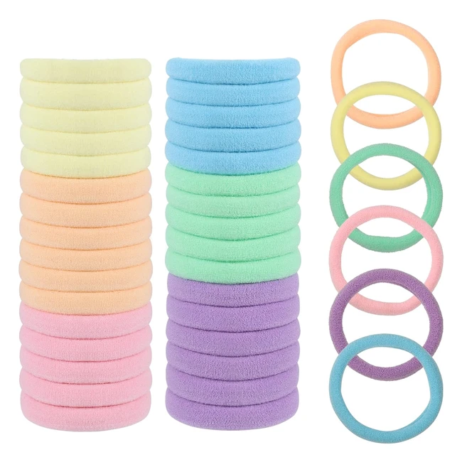 Lot de 100 élastiques cheveux sans couture multicolores - Marque XYZ - Réf. 123456 - Haute qualité