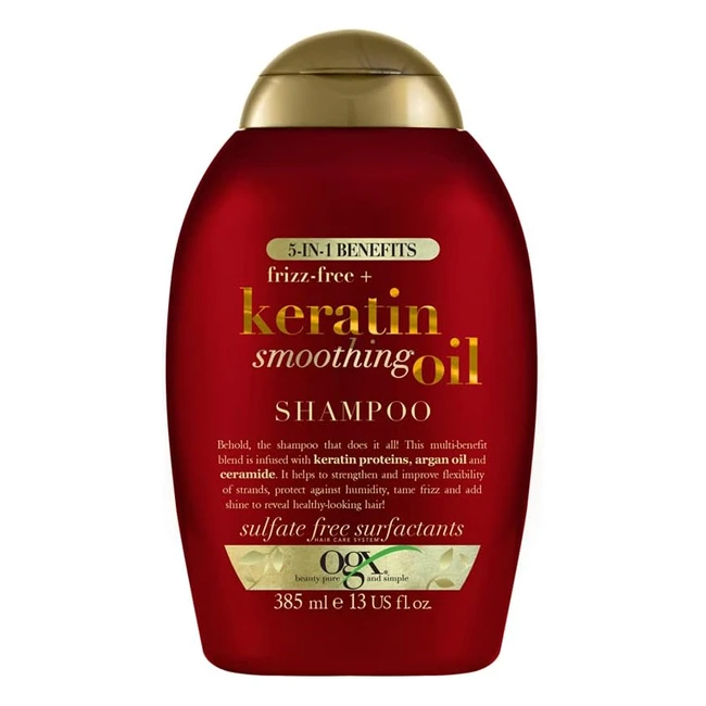 OGX Anti Frizz Keratin Smoothing Oil 5-in-1 Shampoo 385ml
