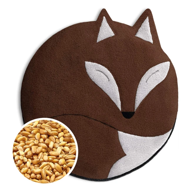 Coussin chauffant Leschi pour soulager maux de dos et ventre - Bouillote pour micro-ondes - Grain de blé - Coliques - Renard Luca