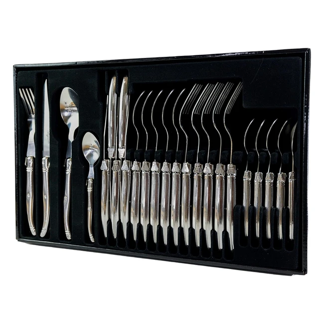 Ensemble de couverts Pradel Excellence Laguiole 24 pcs - Coffret cadeau - Acier inoxydable brillant