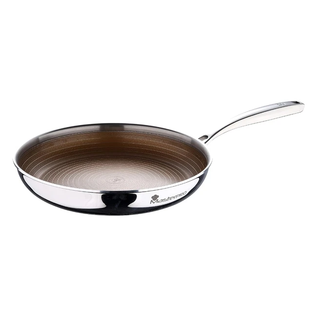 Poele Masterpro Giro 3 en Acier Inoxydable - Antiadhrent - 20 x 38 cm - Sans Substances Toxiques