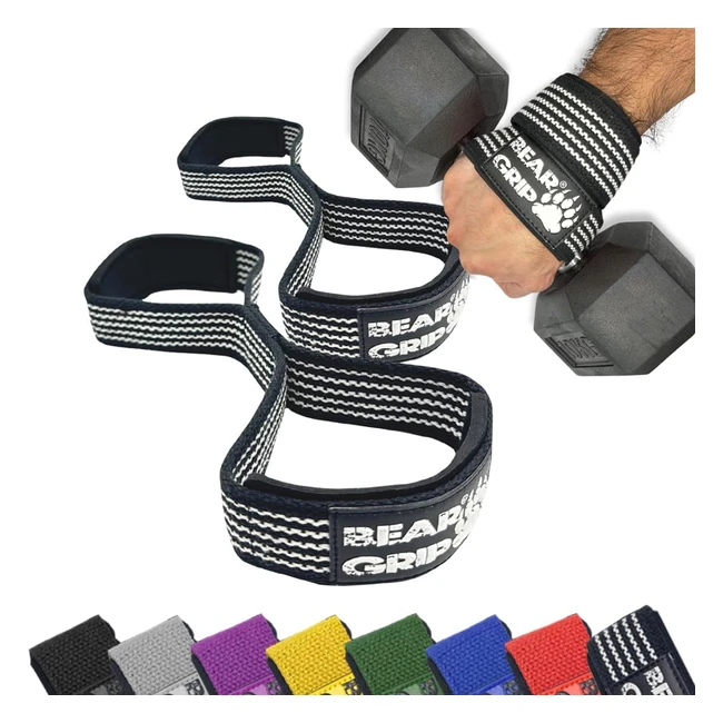 Bear Grip Premium Figure 8 - Cinghie per Sollevamento Pesi Vendute in Paia