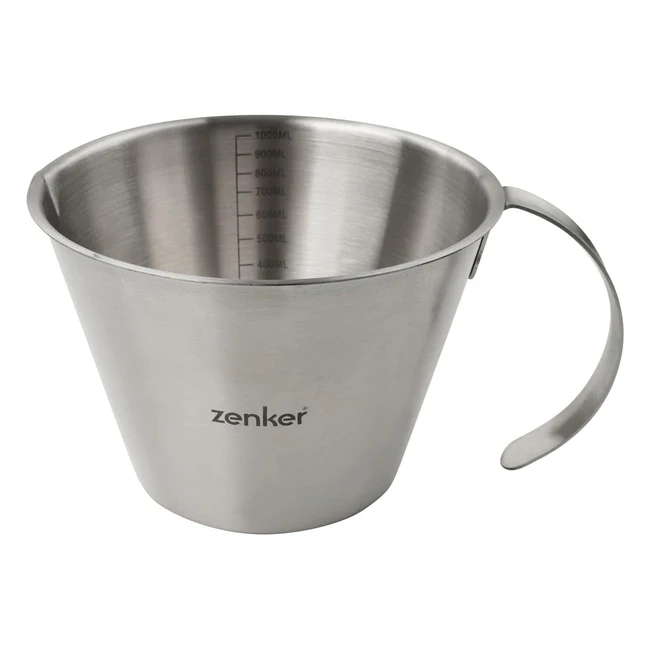 Verre Doseur Zenker 44993 - 1L - Gradué - Pâtisserie - Acier Inoxydable