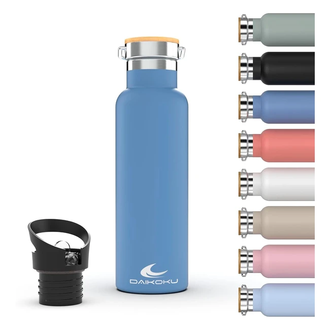 Botella Térmica Daikoku de Acero Inoxidable - Mantén tu Bebida Fría o Caliente - Color Azul - 750 ml