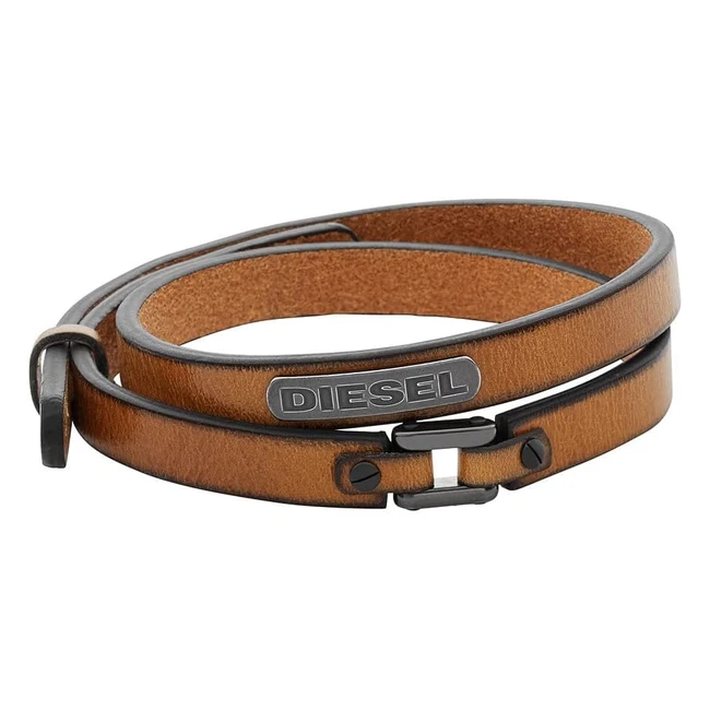Bracciale Diesel in Pelle Uomo - Chiusura a Moschettone - DX0984040