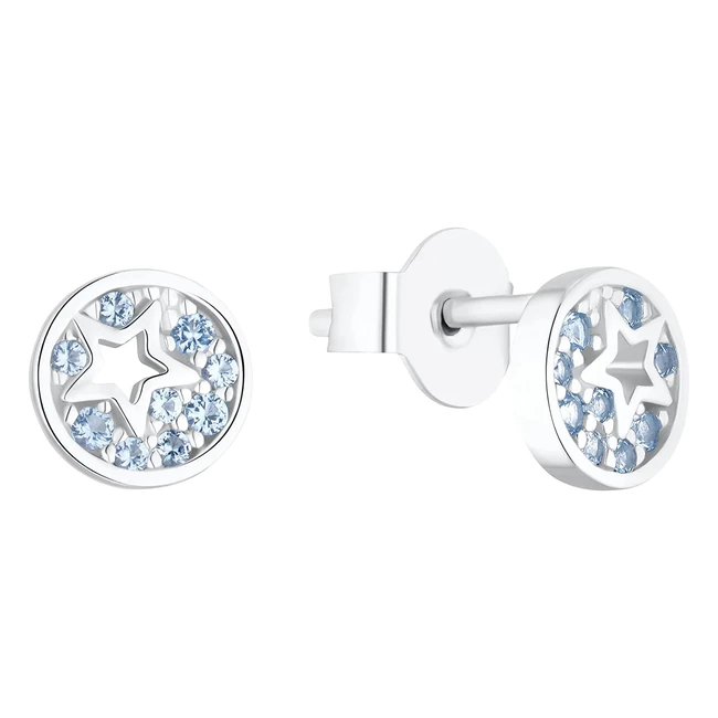 s.Oliver Ohrstecker 925 Sterling Silber Mädchen Kinder Ohrschmuck mit Zirkonia Synth 0,6 cm Silber Stern