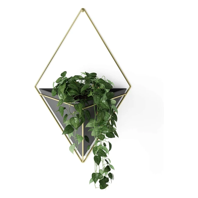 Soporte decorativo de pared Trigg, diseño vistoso y moderno, dolomita negra/dorada