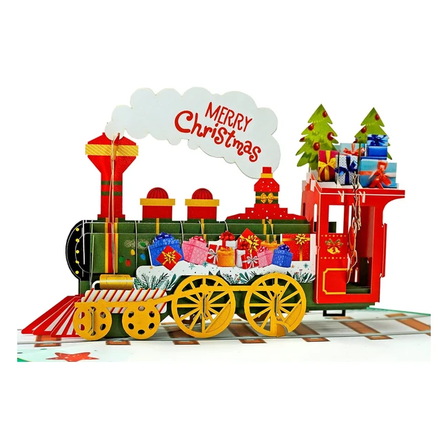 Biglietto di auguri 3D Buon Natale Treno Pop Up - CutPopup