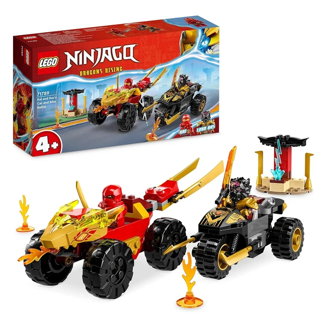 Lego 71789 Ninjago Batalla de Coches y Motos de Kai y Ras - ¡Juguete de Carreras Ninja para Niños y Niñas a partir de 4 años!