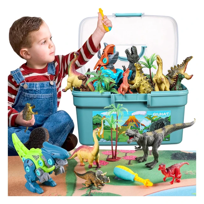 Giocattolo Dinosauri per Bambini - Set di Figure Realistiche - Giocattoli Educativi per Bambini 3-6 Anni