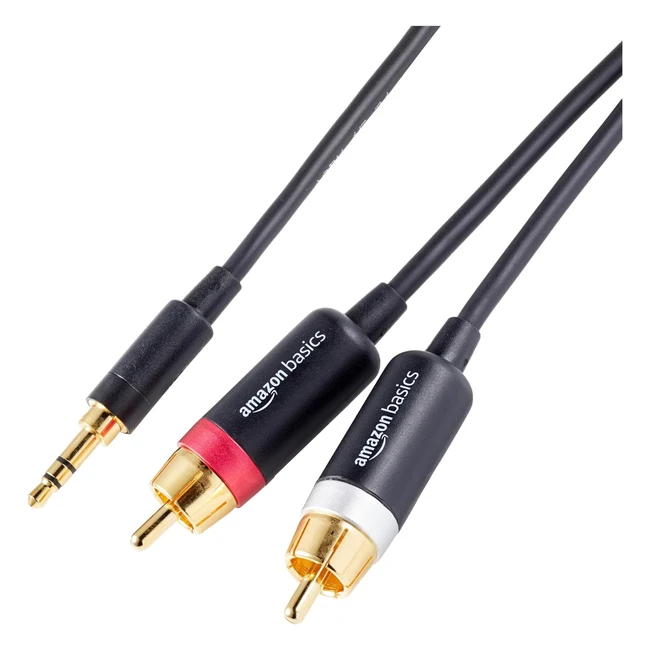 AmazonBasics PBH19821 RCA-Audiokabel 3,5 mm Klinkenstecker auf 2 x RCA-Stecker 1,22 m - Hochwertige Audioübertragung