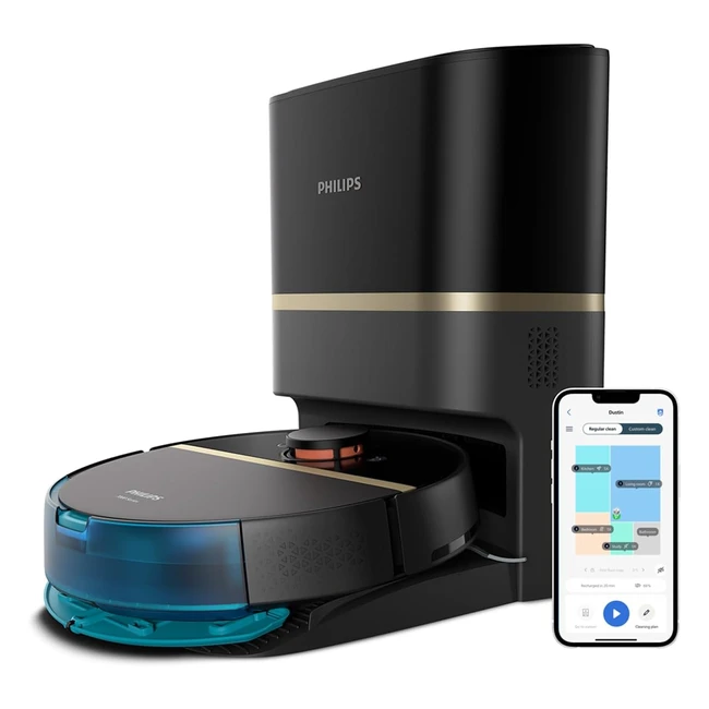 Philips Homerun 7000 Series Robot Vacuum Cleaner - Ultrastrong Suction Power - 180 Min Run Time - Self Emptying - App Xu710001