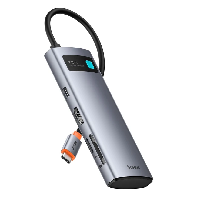 Adattatore Baseus Hub USB-C 7 in 1 con HDMI 4K60Hz PD 100W 3 USB-A 3.0 Lettore Schede SDTF