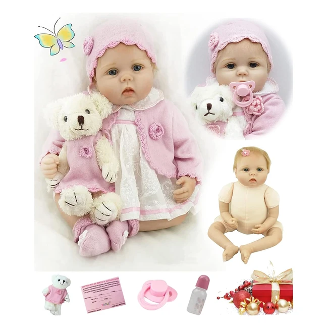 Muñeca Reborn Ziyiui 22 Pulgadas 55cm Bebé de Vinilo Realista