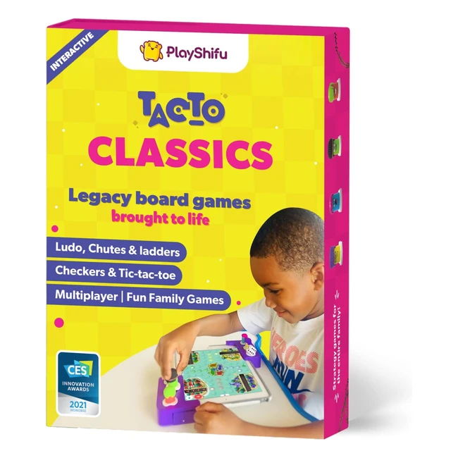 Tacto Classics by Playshifu Kit: Interactive Family Board Games for Ages 4+, Checkers, Ludo, Ladders & More