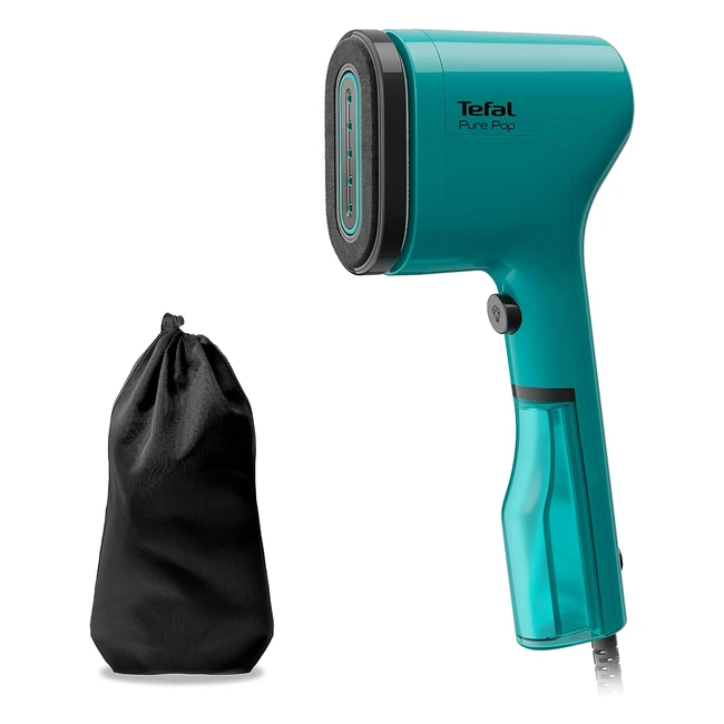 Tefal DT2024 Pure Pop Dampfbürste 1300W 70ml Wassertank - Entfernt bis zu 9999 Viren/Bakterien/Keime - Schnelles Aufheizen - 20g/min kontinuierliche Dampffreisetzung - Petrol Grün/Schwarz