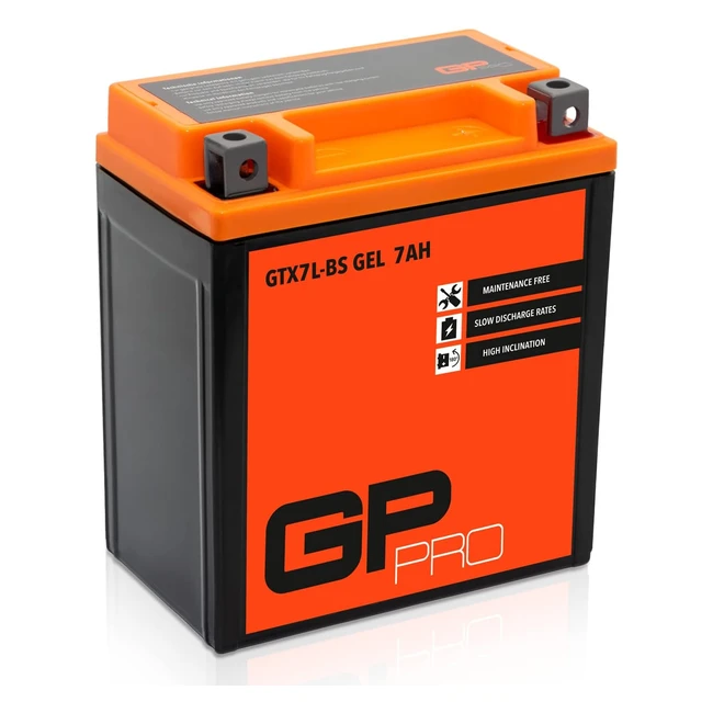 Batería de arranque GPPro GTX7LBS 12V 7AH Gel - Sin mantenimiento - Scooters y motos