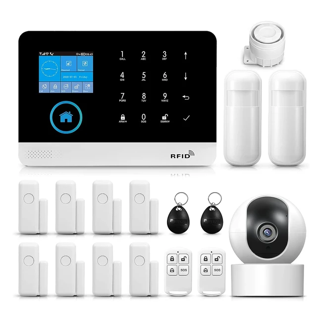 Alarme Domestique Sans Fil 17 Pièces GSM SMS WiFi - Système Antivol Complet