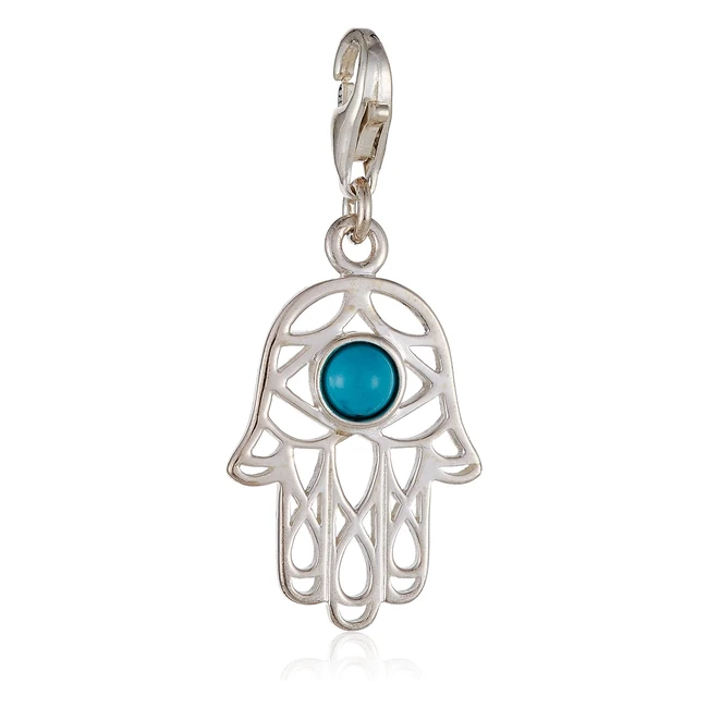 Thomas Sabo Women Charm Pendant Hand of Fatima Turquoise 925 Sterling Silver
