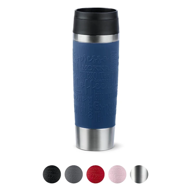 Emsa N20221 Travel Mug Classic, 0.5L, Edelstahl, 6h heiß, 12h kalt, 100% auslaufsicher