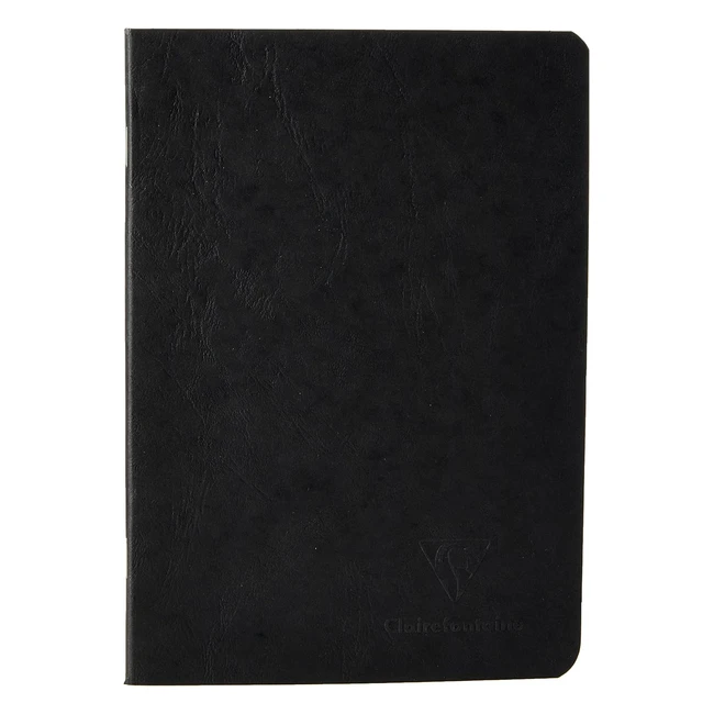 Cuaderno grapado Clairefontaine 733101C, A5 148 x 21 cm, 96 páginas en blanco liso, papel de 90 g, negro